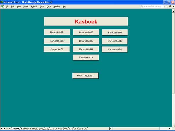 Uitslagenprogrammas menu